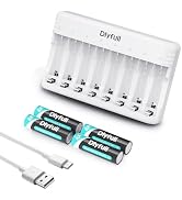 Dlypow U8 8 Bay AA AAA Battery Charger and 4 Pack 1.2V NiMH 2800mAh High Capacity Double A Rechar...