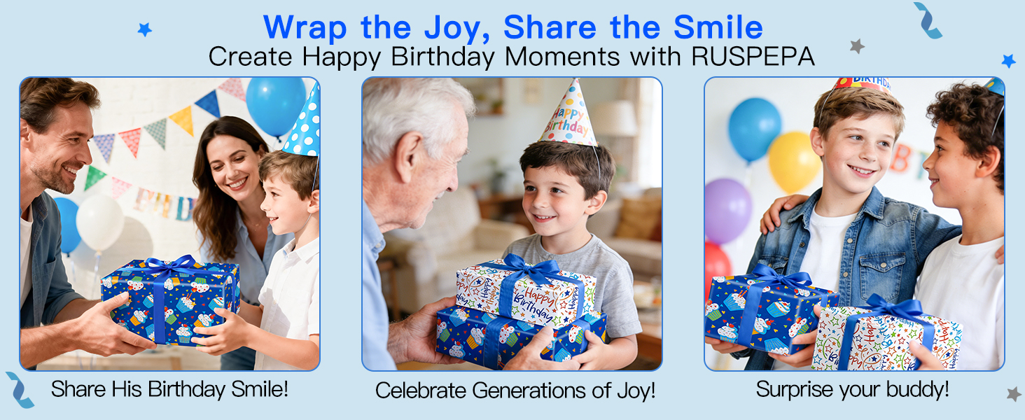 Boys Birthday Wrapping Paper