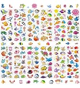 36 Sheets Underwater Stickers for Kids - 900+ 3D Puffy Sea Animal Stickers | Fish, Dolphin, Shark...