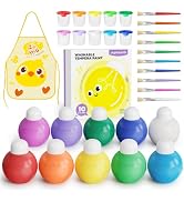 JUPITEARTH 10 Colors Washable Paint Set for Kids Ages 3-6, 4.06oz(120ml), Non-Toxic, Includes Bru...