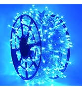 JMEXSUSS 600 Blue LED Halloween Lights Outdoor Waterproof 8 Modes Christmas String Lights Blue Ha...