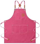 AFUN Aprons for Men Women with Large Pockets, 16-Ounce Cotton Canvas Cross Back Apron