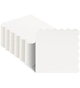 NatNarr 120 Pcs Cocktail Napkins Scalloped White Wedding Napkins Disposable Dessert Beverage Napk...