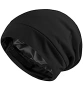 Doitory Satin Silk Bonnet Skull Caps for Men Women,Soft Adjuastable Satin Lined Beanie Winter Hat...
