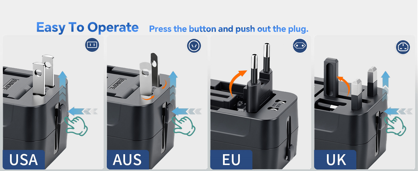 Travel Adapter plug adapter, universal travel adapter