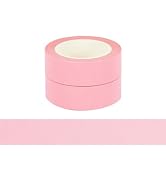 NatSumeBasics Pastel Washi Tape Solid Pink Washi Tapes 2 Pcs 32 Ft. Decorative Masking Tape Self-...