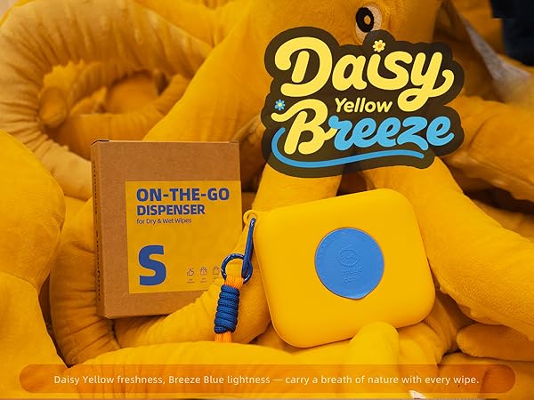 mini wipes case Daisy Yellow & Breeze Blue