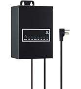Amped Landscape Lighting 12V Power Supply, 120V Input Plug-in, 100W Max Output with Programmable ...