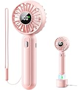 coldSky Small Portable Fan, Upgraded Handheld Fan with ???????????????? Charging Base, 3 Speeds P...