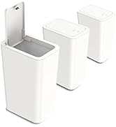 N. NETDOT 3 Pack 10L / 2.6 Gallon Small Trash Can with Lid, Bathroom Garbage Can with Pop-Up Lid,...