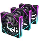 RUIX V8 Prism 120mm ARGB Case Fan 3-Pack, PWM Control, Mirror Design, High-Performance Cooling fo...