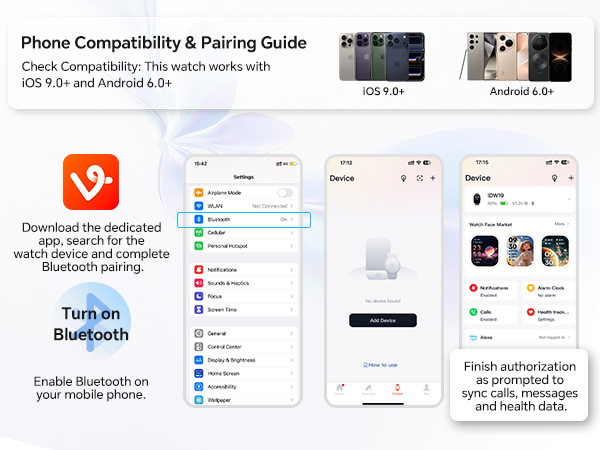 Smart Watch for iPhone compatible and Android phone