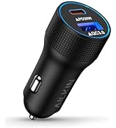 USBC Car Charger for iPhone 15, PD+QC Dual Port 48w Type C Fast Charging Cigarette Lighter Flush ...