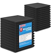Blue Horizon Microfiber Cleaning Towels, Pack of 24, Ultra Soft Plush Washcloth, All Purpose Prem...