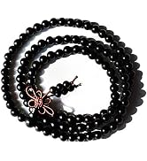 vv8oo Mala Beads Bracelet Black Sandalwood Round Stretch Elastic Hand String 108 Beads - Tibetan ...