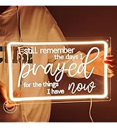SYLHOME Pray Led Neon Light Sign I Still Remember The Day I Prayed for The Things I Have Now Home...