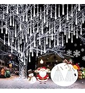 2 Pack Christmas Decorations Lights Outdoor, Extendable Meteor Shower Lights with Timer, Total 38...