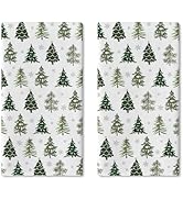 Croar Christmas Tree Kitchen Dish Towels Set of 2, Xmas Pine Trees Snowflake Drying Hand Towel Ba...