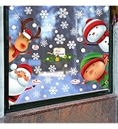 123Pcs Christmas Decorations Party Supplies Snowflake Window Clings Stickers for Glass, Xmas Deca...