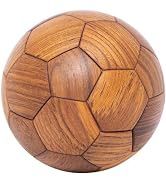 AUMISKY 3D Wooden Soccer Puzzle, Handmade Luban Lock DIY Football Puzzle Gift for Kids, World Cup...