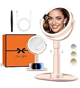 B Beauty Planet Makeup Mirror with Lights, Lighted Magnifying Mirror 20X with 3 Lighting and Adju...