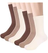 Winotic Cotton Crew Socks for Women – 6 Pairs Aesthetic Minimalist Casual Socks