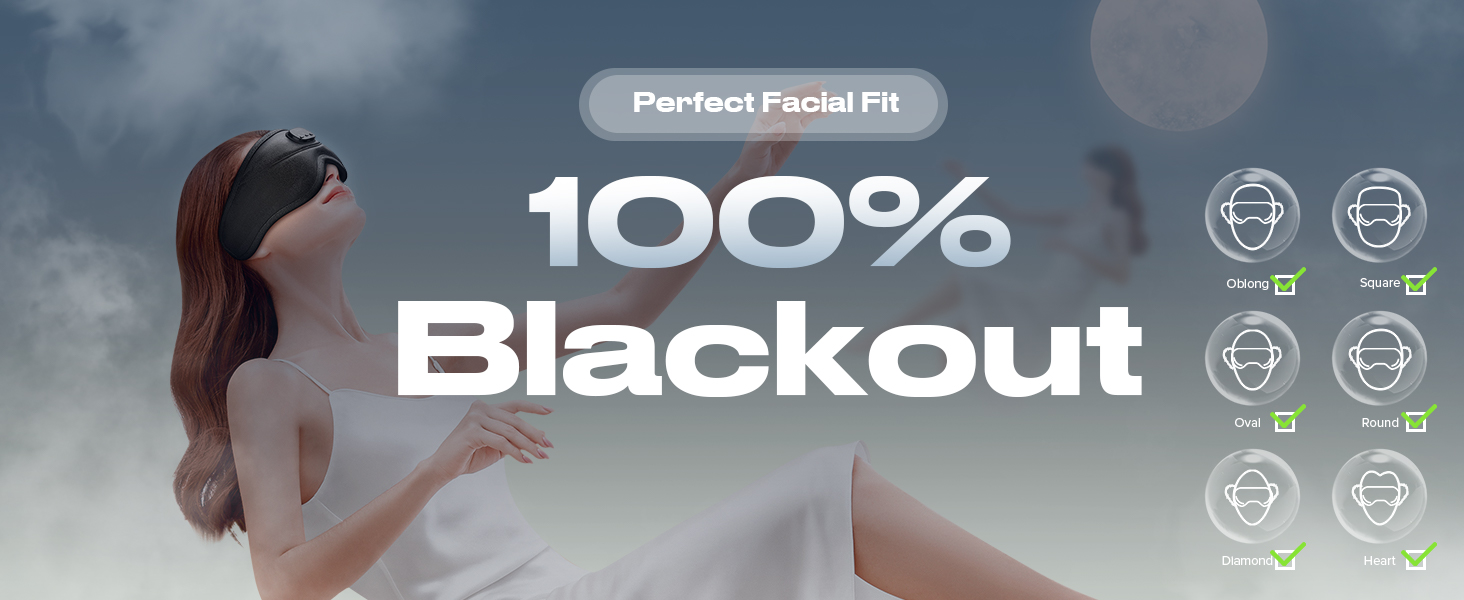 3D sleep mask with bluetooth headphones White Noise