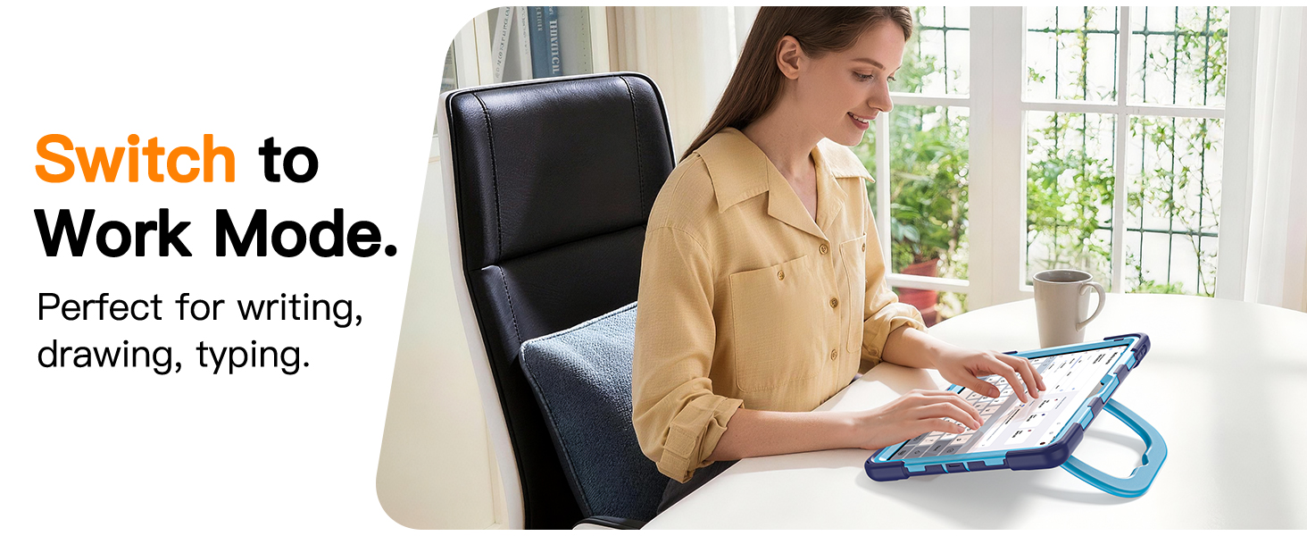 iPad 11-inch case with adjustable portrait mode for ideal browsing, video calls, and reading angles