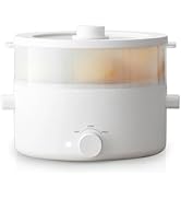 olayks. Electric Steamer for Cooking, 2L Ceramic Glaze Non-stick Pot, Dual Power Multi-functional...