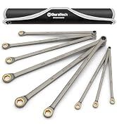 DURATECH Extra Long Anti-Slip Ratcheting Wrench Set, 9-Piece, SAE | Double Box End, 5/16", 11/32"...