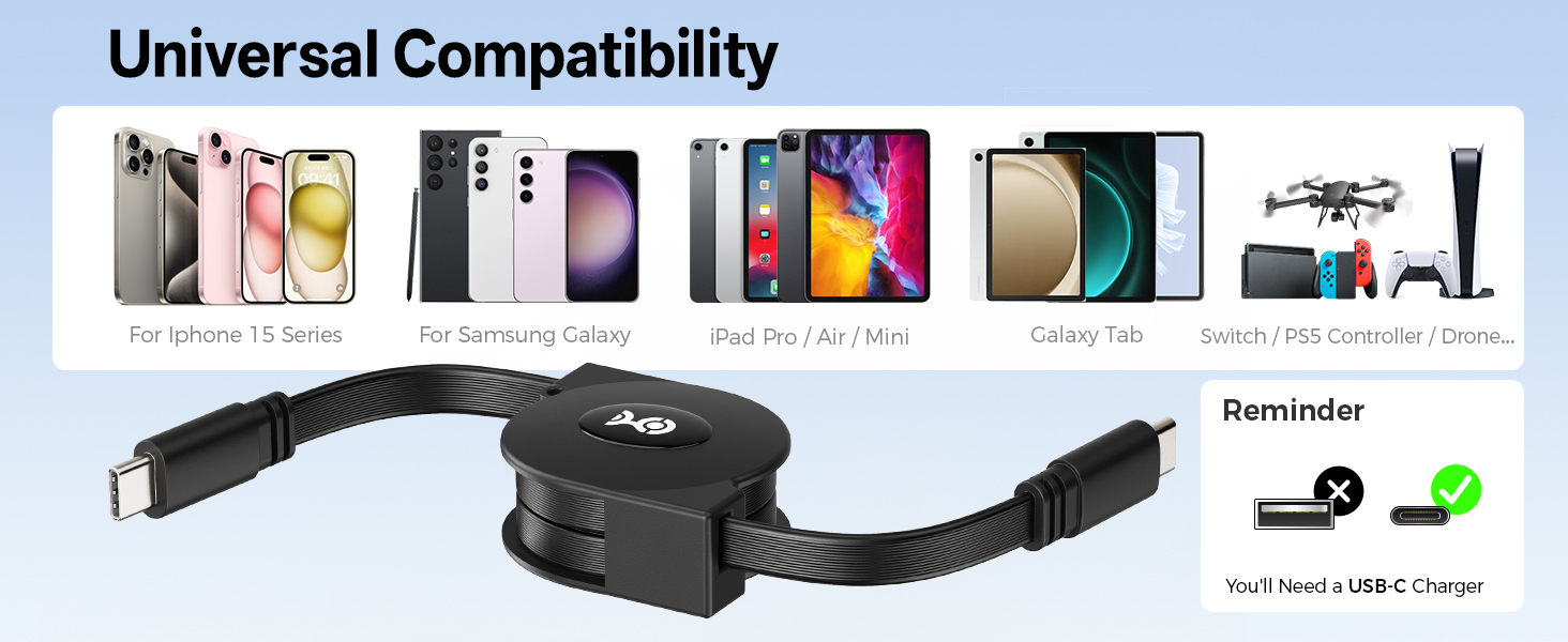 Retractable USB C Cable