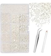 TOAOB 13000pcs White Flat Back Pearl Beads Half Round Imitation Pearls 2mm to 10mm Assorted Sizes...