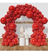 KAWKALSH Red Balloon Arch Kit 111Pcs 18 12 5 Inch Latex Party Balloons Garland for Birthday Baby ...