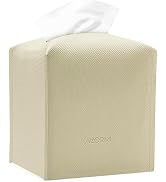 Azormi Tissue Box Cover, PU Leather Square Tissue Box Holder with Woven Pattern, Cube Tissue Box ...