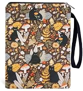 VeloKomo Waterproof Book Sleeve Pouch - Black Cat Books Cover Protector | Portable Paperbacks Acc...