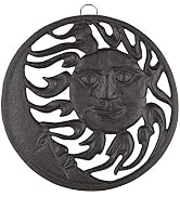 GASARÉ, Cast Iron Trivet for Hot Dishes, Pots, and Pans, Metal Trivet, Sun & Moon Design, Rubber ...