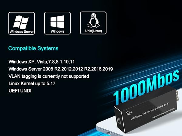Type-c fiber network adaptor usb3.0 to SFP 33