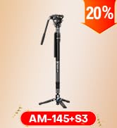 SIRUI AM-145 Carbon Fiber 3-in-1 Monopod with S3 Video Fluid Head, One-Button Rapid Lift & Lock, ...