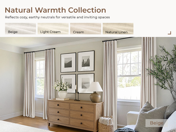 beige blackout curtains for living room bedroom