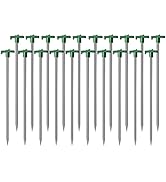 Cheardia 20 Pack Tent Stakes Heavy Duty, 9.75 Inch Yard Stakes Non-Rust Metal Tent Pegs Ground St...