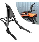 DSISIMO Motorcycle Detachable Passenger Backrest Sissy Bar With Luggage Rack And Back Rest Pad Co...