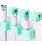 smofish Cord Organizer Holder, 6 Pack Magnetic Desk Cable Clips Management, Hide Phone Charging C...