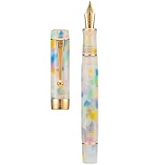 Jinhao 100 Classic Fountain Pen Rainbow Celluloid, Fine Nib with Converter and Pen Case Set