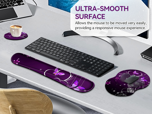 smooth surface mouse pad keyboard