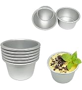 Xstronq 6 Pcs Popover Pan 3.4x2.0 in Aluminum Pudding Cups Reusable Nonstick Large Individual Muf...