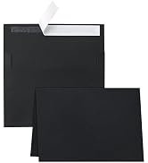 Silunkia 100 Packs Black Blank Note Cards and Envelopes 5 x 7 Folded Cardstock and A7 Envelopes S...