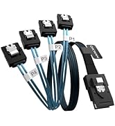 OIKWAN Mini SAS to 4 SATA Cable, 36 Pin SFF 8087 Host/Controller to 7 Pin SATA Target/Backplane, ...