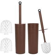 Topsky Toilet Brush,2 Pack Compact Toilet Brush & Holder Set,Plastic Round Barrel Loo Brush with ...