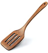 AYFDISHS 12-Inch Wooden Slotted Spatula - Natural Acacia Flat Wood Spatula for Cooking, Long Hand...