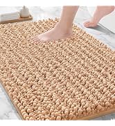 Ruggnovea Bathroom Rugs Non Slip Washable, Extra Thick Soft Chenille Absorbent Bath Mat, High Den...